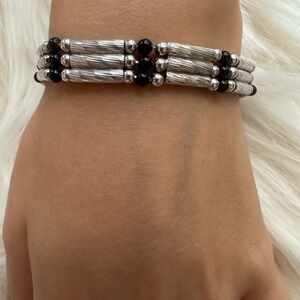 MILOR 925 Sterling Silver Onix stone made in italy Bracelet